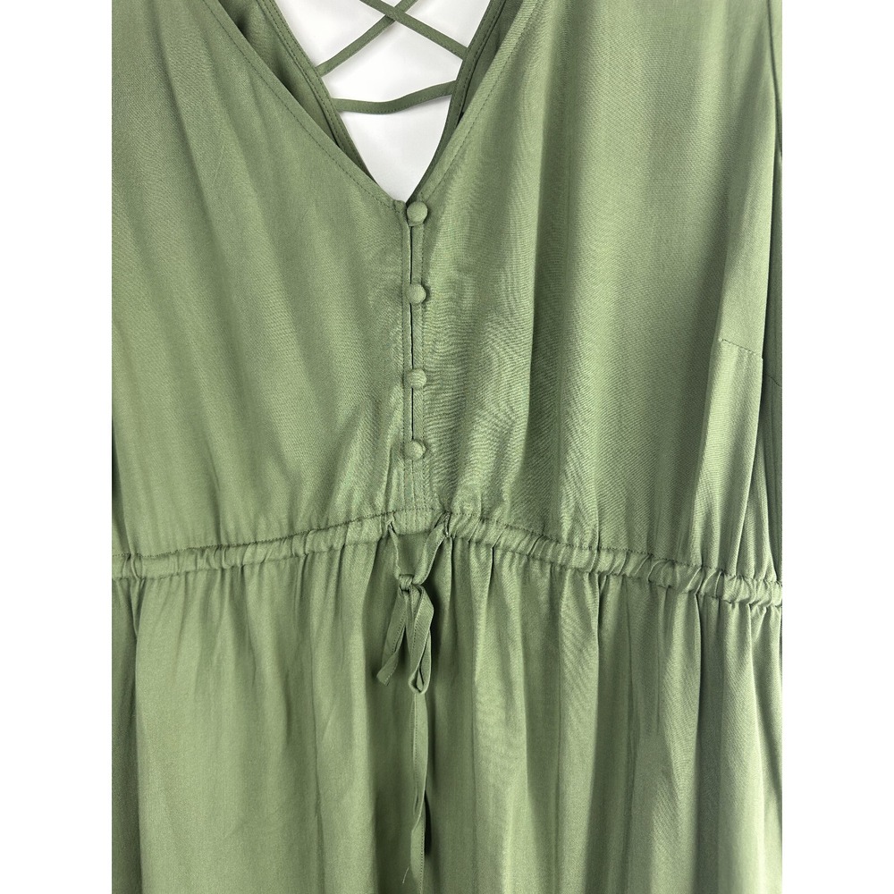 NWT Torrid Babydoll Challis Sharkbite Flutter Sleeve Top Green Plus Size 2 2X - Picture 6 of 16